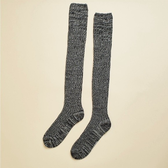 Richer Poorer Reina Ribbed Over The Knee OTK Textured Socks Heather Grey - Picture 4 of 11